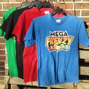 Lot of 4 Port and Company Adult M T-shirts "Mega Frenzy Bingo" Graphic